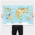Picture of Googly Eyed Animal Map   _GroupedProduct_Rectangle_Landscape_Canvas_
