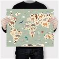 Picture of Animal Map _GroupedProduct_Rectangle_Landscape_Canvas_