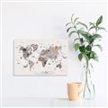 Picture of Gray Animal Map  _GroupedProduct_Rectangle_Landscape_Canvas_