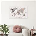 Picture of Gray Animal Map  _GroupedProduct_Rectangle_Landscape_Canvas_