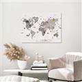 Picture of Gray Animal Map  _GroupedProduct_Rectangle_Landscape_Canvas_