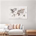 Picture of Gray Animal Map  _GroupedProduct_Rectangle_Landscape_Canvas_