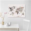 Picture of Gray Animal Map  _GroupedProduct_Rectangle_Landscape_Canvas_