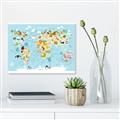Picture of Googly Eyed Animal Map   _GroupedProduct_Rectangle_Landscape_Canvas_