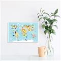 Picture of Googly Eyed Animal Map   _GroupedProduct_Rectangle_Landscape_Canvas_