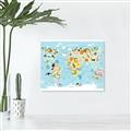 Picture of Googly Eyed Animal Map   _GroupedProduct_Rectangle_Landscape_Canvas_