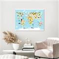 Picture of Googly Eyed Animal Map   _GroupedProduct_Rectangle_Landscape_Canvas_