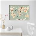 Picture of Animal Map _GroupedProduct_Rectangle_Landscape_Canvas_Framed_