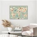 Picture of Animal Map _GroupedProduct_Rectangle_Landscape_Canvas_Framed_