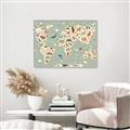 Picture of Animal Map _GroupedProduct_Rectangle_Landscape_Canvas_Framed_