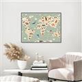 Picture of Animal Map _GroupedProduct_Rectangle_Landscape_Canvas_Framed_