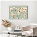 Picture of Animal Map _GroupedProduct_Rectangle_Landscape_Canvas_Framed_