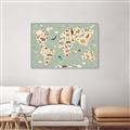Picture of Animal Map _GroupedProduct_Rectangle_Landscape_Canvas_Framed_