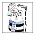 Picture of Hockey Beaver _GroupedProduct_Square_Mini_ _GroupedProduct_Square_Canvas_Framed_