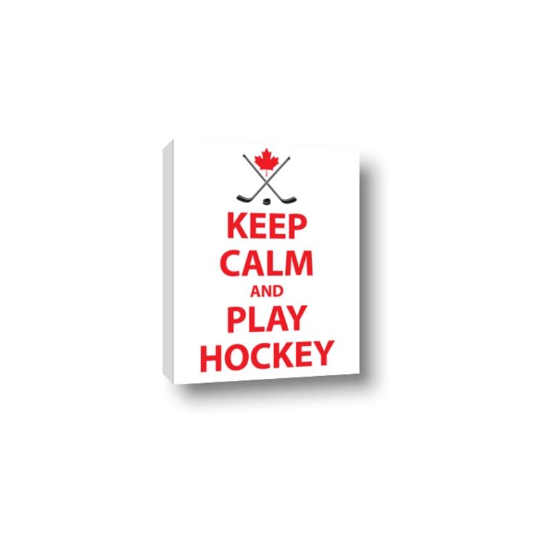 Picture of Keep Calm Play Hockey White  _GroupedProduct_Rectangle_Portrait_Mini_ _GroupedProduct_Rectangle_Portrait_Canvas_