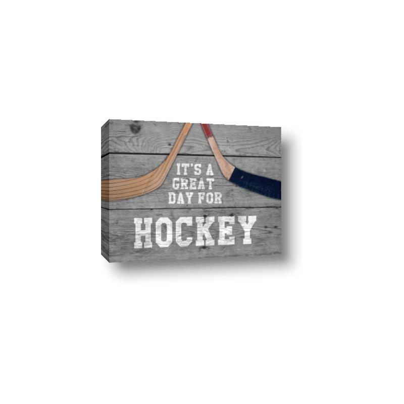Picture of Great Day for Hockey on Wood _GroupedProduct_Rectangle_Landscape_Mini_ _GroupedProduct_Rectangle_Landscape_Canvas_
