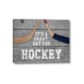 Picture of Great Day for Hockey on Wood _GroupedProduct_Rectangle_Landscape_Mini_ _GroupedProduct_Rectangle_Landscape_Canvas_
