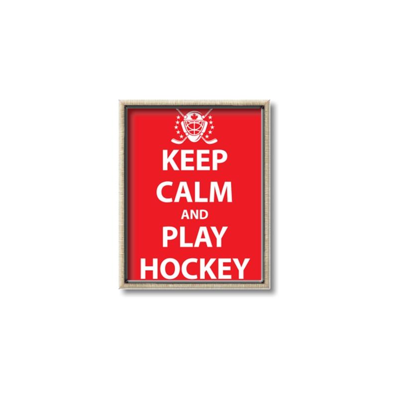 Picture of Keep Calm Play Hockey Red _GroupedProduct_Rectangle_Portrait_Mini_ _GroupedProduct_Rectangle_Portrait_Canvas_Framed_