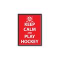 Picture of Keep Calm Play Hockey Red _GroupedProduct_Rectangle_Portrait_Mini_ _GroupedProduct_Rectangle_Portrait_Canvas_Framed_