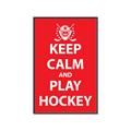 Picture of Keep Calm Play Hockey Red _GroupedProduct_Rectangle_Portrait_Mini_ _GroupedProduct_Rectangle_Portrait_Canvas_Framed_