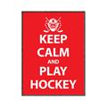 Picture of Keep Calm Play Hockey Red _GroupedProduct_Rectangle_Portrait_Mini_ _GroupedProduct_Rectangle_Portrait_Canvas_Framed_