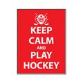 Picture of Keep Calm Play Hockey Red _GroupedProduct_Rectangle_Portrait_Mini_ _GroupedProduct_Rectangle_Portrait_Canvas_Framed_