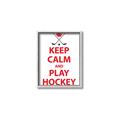 Picture of Keep Calm Play Hockey White  _GroupedProduct_Rectangle_Portrait_Mini_ _GroupedProduct_Rectangle_Portrait_Canvas_Framed_