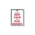 Picture of Keep Calm Play Hockey White  _GroupedProduct_Rectangle_Portrait_Mini_ _GroupedProduct_Rectangle_Portrait_Canvas_Framed_