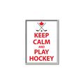 Picture of Keep Calm Play Hockey White  _GroupedProduct_Rectangle_Portrait_Mini_ _GroupedProduct_Rectangle_Portrait_Canvas_Framed_