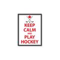 Picture of Keep Calm Play Hockey White  _GroupedProduct_Rectangle_Portrait_Mini_ _GroupedProduct_Rectangle_Portrait_Canvas_Framed_