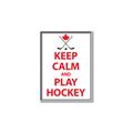 Picture of Keep Calm Play Hockey White  _GroupedProduct_Rectangle_Portrait_Mini_ _GroupedProduct_Rectangle_Portrait_Canvas_Framed_