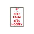 Picture of Keep Calm Play Hockey White  _GroupedProduct_Rectangle_Portrait_Mini_ _GroupedProduct_Rectangle_Portrait_Canvas_Framed_