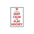 Picture of Keep Calm Play Hockey White  _GroupedProduct_Rectangle_Portrait_Mini_ _GroupedProduct_Rectangle_Portrait_Canvas_Framed_