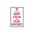 Picture of Keep Calm Play Hockey White  _GroupedProduct_Rectangle_Portrait_Mini_ _GroupedProduct_Rectangle_Portrait_Canvas_Framed_
