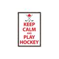Picture of Keep Calm Play Hockey White  _GroupedProduct_Rectangle_Portrait_Mini_ _GroupedProduct_Rectangle_Portrait_Canvas_Framed_