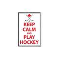 Picture of Keep Calm Play Hockey White  _GroupedProduct_Rectangle_Portrait_Mini_ _GroupedProduct_Rectangle_Portrait_Canvas_Framed_