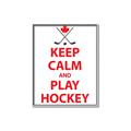 Picture of Keep Calm Play Hockey White  _GroupedProduct_Rectangle_Portrait_Mini_ _GroupedProduct_Rectangle_Portrait_Canvas_Framed_