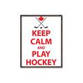 Picture of Keep Calm Play Hockey White  _GroupedProduct_Rectangle_Portrait_Mini_ _GroupedProduct_Rectangle_Portrait_Canvas_Framed_