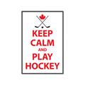 Picture of Keep Calm Play Hockey White  _GroupedProduct_Rectangle_Portrait_Mini_ _GroupedProduct_Rectangle_Portrait_Canvas_Framed_
