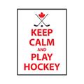 Picture of Keep Calm Play Hockey White  _GroupedProduct_Rectangle_Portrait_Mini_ _GroupedProduct_Rectangle_Portrait_Canvas_Framed_