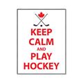 Picture of Keep Calm Play Hockey White  _GroupedProduct_Rectangle_Portrait_Mini_ _GroupedProduct_Rectangle_Portrait_Canvas_Framed_