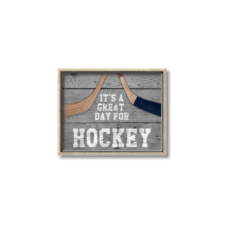 Picture of Great Day for Hockey on Wood _GroupedProduct_Rectangle_Landscape_Mini_ _GroupedProduct_Rectangle_Landscape_Canvas_Framed_