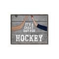 Picture of Great Day for Hockey on Wood _GroupedProduct_Rectangle_Landscape_Mini_ _GroupedProduct_Rectangle_Landscape_Canvas_Framed_