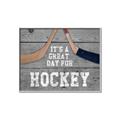 Picture of Great Day for Hockey on Wood _GroupedProduct_Rectangle_Landscape_Mini_ _GroupedProduct_Rectangle_Landscape_Canvas_Framed_