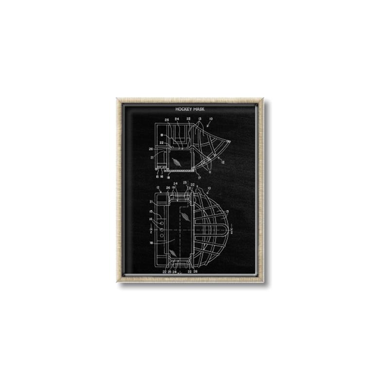 Picture of Hockey Mask Blueprint _GroupedProduct_Rectangle_Portrait_Mini_ _GroupedProduct_Rectangle_Portrait_Canvas_Framed_