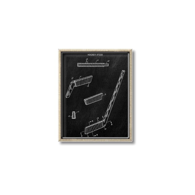 Picture of Hockey Stick I Blueprint _GroupedProduct_Rectangle_Portrait_Mini_ _GroupedProduct_Rectangle_Portrait_Canvas_Framed_
