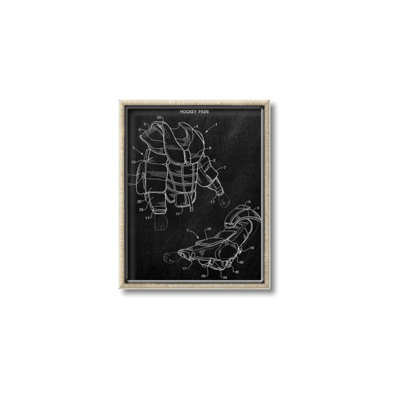Picture of Hockey Pads Blueprint _GroupedProduct_Rectangle_Portrait_Mini_ _GroupedProduct_Rectangle_Portrait_Canvas_Framed_