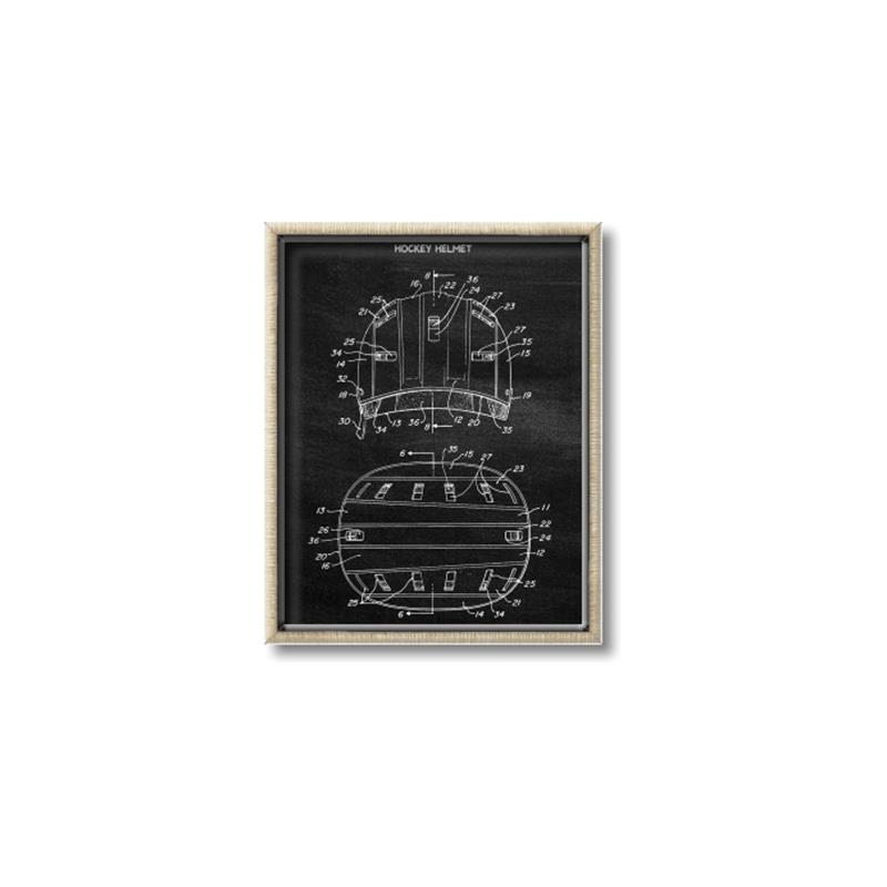 Picture of Hockey Helmet I Blueprint _GroupedProduct_Rectangle_Portrait_Mini_ _GroupedProduct_Rectangle_Portrait_Canvas_Framed_