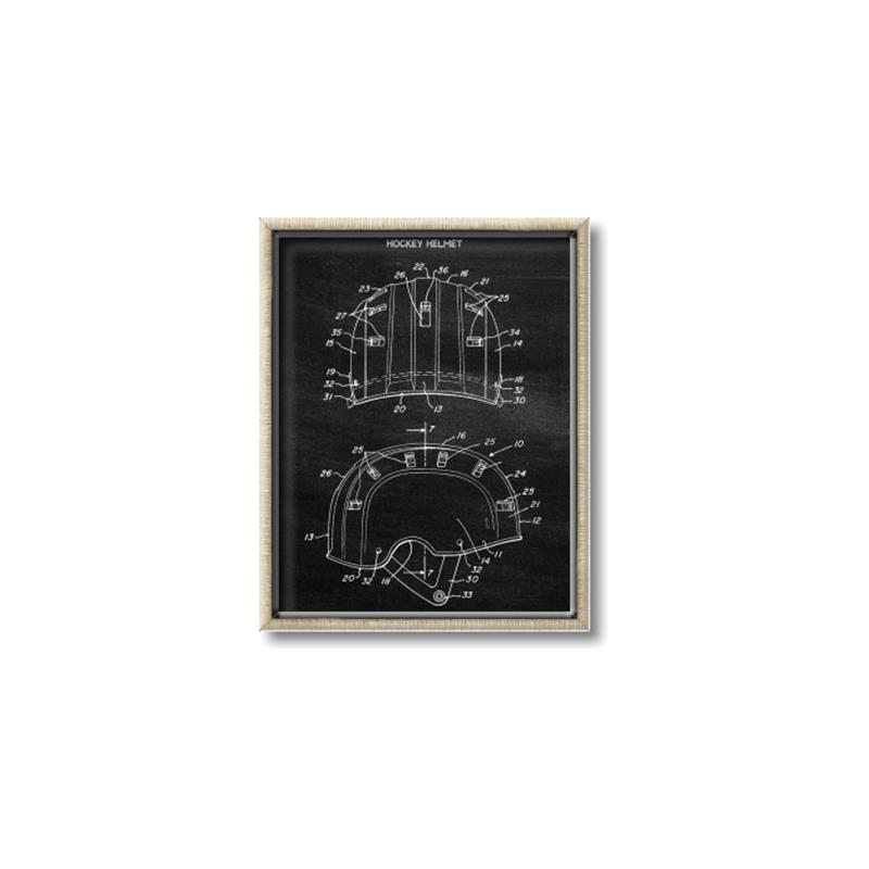 Picture of Hockey Helmet II Blueprint  _GroupedProduct_Rectangle_Portrait_Mini_ _GroupedProduct_Rectangle_Portrait_Canvas_Framed_