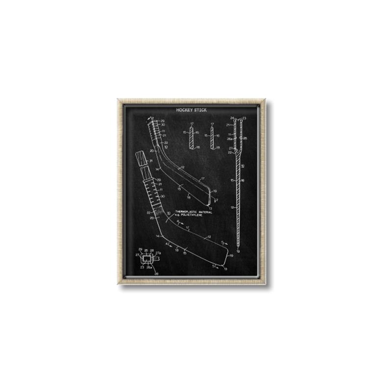 Picture of Hockey Stick II Blueprint _GroupedProduct_Rectangle_Portrait_Mini_ _GroupedProduct_Rectangle_Portrait_Canvas_Framed_